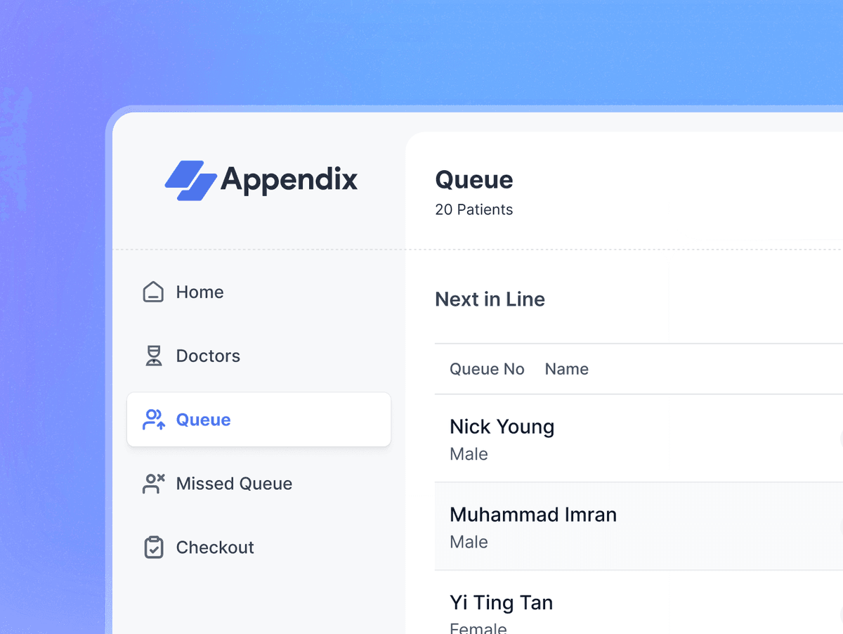 Details in Sidebar - Appendix Medical Platform
