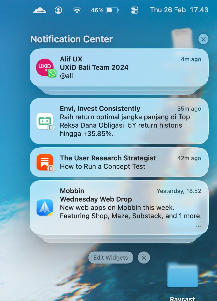 Notification Center working again