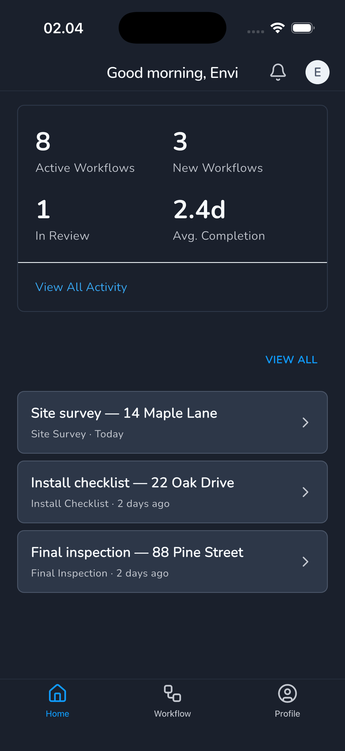 adaptive dashboard dark