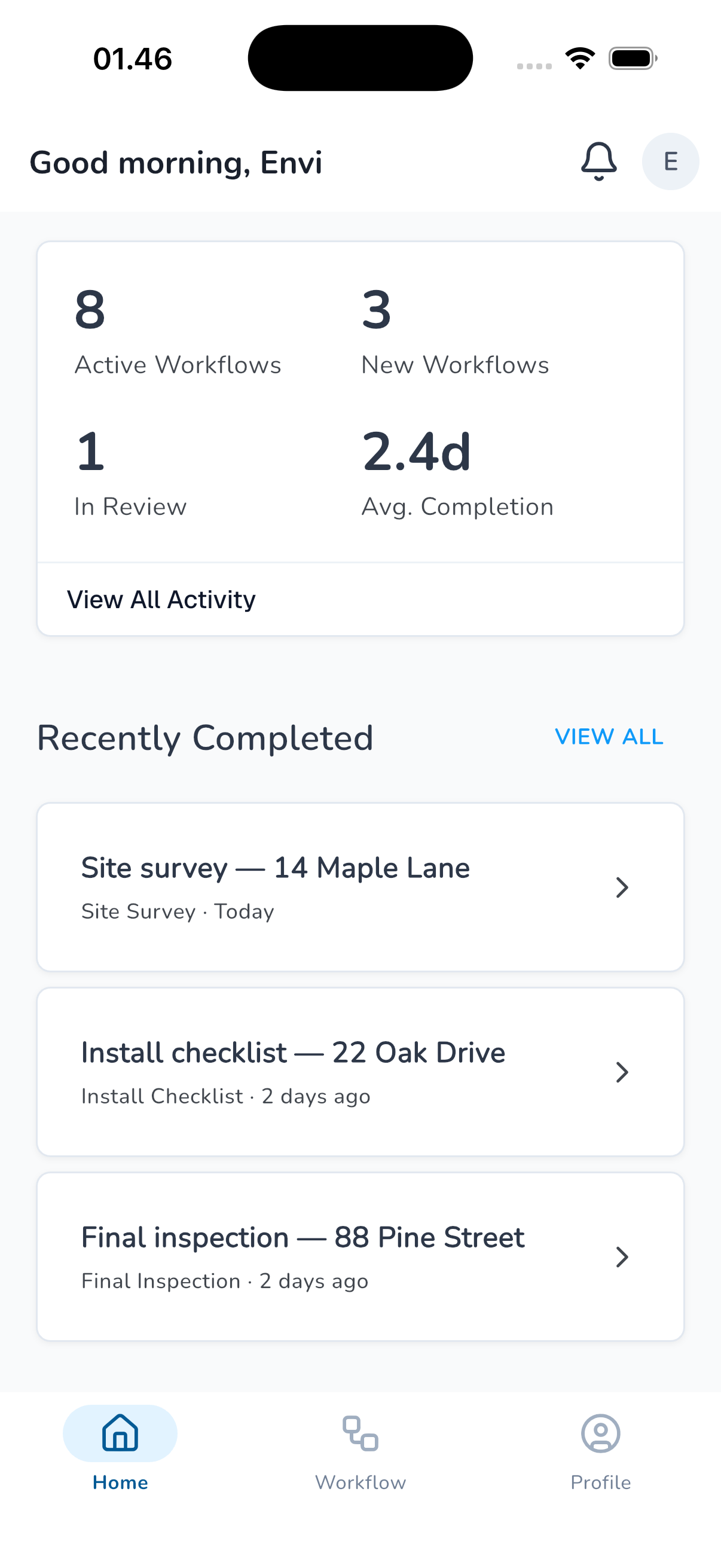 shadcn_ui dashboard light